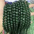 Natürliche grüne ovale unregelmäßige Turmalin Achat Steinvierte für DIY Schmuck - Ca. 6*9mm (Ca. 38cm pro Strang) / Malay-Jade