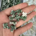 Small green mottled 12x16mm cross natural stone loose beads for DIY jewelry making - 1 Bead / Green Dot Stone