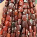 Natural faceted rectangular red jasper stone beads for DIY jewelry making accessories - Red Jasper