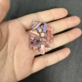 12x16mm colorful rainbow striped cross stone beads for DIY jewelry bracelet necklace - 1 Bead / Patterned Stone