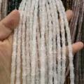 Natural white semi-transparent bamboo-shaped stone tube beads for DIY jewelry making 5x12mm - Approx. 32 Pieces/Pack / White Crystal