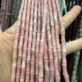 Premium natural pink stone beads in bamboo shape for DIY jewelry making crafts 5x12mm size - Approx. 32 Pieces/Pack / Pink Opal