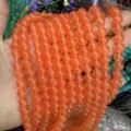 8mm round orange natural stone beads for DIY jewelry making and beading - 8mm (Approx. 47 Beads Per Strand) / Orange
