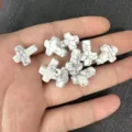 12x16mm white howlite cross beads with black marble texture for DIY jewelry making - 1 Bead / White Turquoise