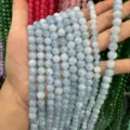 Strands of 8mm light blue natural stone round beads for DIY handmade jewelry making accessories - 8mm (Approx. 47 Beads Per Strand) / Light Blue