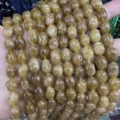 Natürliche braungelbe, unregelmäßige ovale Turmalin-Achat-Steinperlen für DIY-Schmuck - Ca. 8*12mm (Ca. 38cm pro Strang) / Gelbbraun Oval Freiform Stil (3) / Karamellbraun