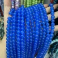 8mm vibrant blue optimized aquamarine stone round beads for DIY jewelry making supplies - 8mm (Approx. 47 Beads Per Strand) / Sapphire Blue