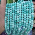 Natural 8mm light blue aquamarine stone beads round loose strands for DIY jewelry making - 8mm (Approx. 47 Beads Per Strand) / Light Blue
