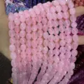 Durchscheinende rosa Natursteinperlen in Ovalform für DIY Schmuck und Basteln - Ca. 8*12mm (Ca. 38cm pro Strang) / Rosa