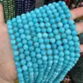 8mm round sky blue aquamarine beads for DIY jewelry making - 8mm (Approx. 47 Beads Per Strand) / Blue