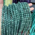 8mm green natural stone round beads strand for DIY handmade jewelry making accessories - 8mm (Approx. 47 Beads Per Strand) / Grass Green