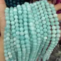 8mm light blue natural aquamarine stone round beads for DIY jewelry making and crafts - 8mm (Approx. 47 Beads Per Strand) / Light Blue