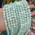 8mm natural light blue aquamarine crystal stone beads for DIY handmade jewelry making crafts - 8mm (Approx. 47 Beads Per Strand) / Aqua