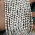 Faceted white howlite natural stone beads for DIY jewelry making necklaces and bracelets - Synthetic White Pine Round Beads / 2mm Faceted (Approx. 170 Beads/Strand)
