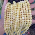 Strands of 8mm yellow natural stone round crystal beads for DIY jewelry crafts making - 8mm (Approx. 47 Beads Per Strand) / Light Yellow