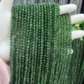 Faceted dark green natural stone beads for DIY jewelry making and bracelets - 2mm Round Beads (Approx. 170 Beads/Strand) / Malaysian Jade