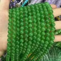 High-quality strands of 8mm vibrant green round natural stone beads for DIY jewelry making - 8mm (Approx. 47 Beads Per Strand) / Verdant