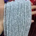 Light blue faceted natural stone beads for DIY necklace and bracelet jewelry making accessories - Optimized Light Blue Faceted Round Beads / 2mm Faceted (Approx. 170 Beads/Strand)