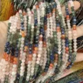 Multicolor faceted natural stone crystal beads for DIY jewelry making necklaces bracelets - Mixed Color Faceted Round Beads / 4mm Faceted (Approx. 90 Beads/Strand)