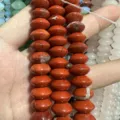 Polished natural red jasper flying saucer spacer beads for DIY jewelry making and necklaces - 6*12mm (Approx 33 Pieces/Strand) / Red Jasper