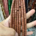 6x6mm Brown Goldstone Cylinder Spacer Beads for DIY Jewelry Making, Hand-Held Display - 6x6mm (Approx. 65 Pieces/Pack) / Gold Sandstone