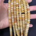 Yellow natural agate saucer spacer beads for DIY jewelry making strings - 5*8mm (Approx 40 Pieces/Strand) / Topaz