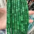 Vibrant green 6x6mm natural stone cylinder beads for DIY necklace and bracelet crafting - 6x6mm (Approx. 65 Pieces/Pack) / Malay Jade