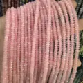 Detaillierte Ansicht von 2x4mm rosa facettierten Kristallperlen für die Schmuckherstellung - 约2x4mm(约150颗一条) / Natürlicher Rosenquarz
