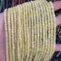 Nahaufnahme von 2x4mm gelben facettierten Rondell-Natursteinperlen für Heimwerker - 约2x4mm(约150颗一条) / Natürlicher Zitronenstein