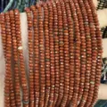 Nahaufnahme von 2x4mm facettierten Goldfluss-Abakusperlen für DIY-Schmuckherstellung - 约2x4mm(约150颗一条) / Natürlicher Roter Jaspis