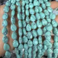 Turquoise faceted flat water drop beads for DIY jewelry making and handmade accessory crafts - 8x12mm (约16颗一条) / Turquoise