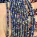 Detailansicht von 2x4mm facettierten blauen Naturstein-Rondellperlen für DIY-Schmuck - 约2x4mm(约150颗一条) / Natürlicher Lapislazuli