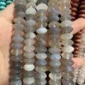 Natural grey and blue agate UFO bicone spacer beads for DIY necklace and bracelet jewelry making - 5*8mm (Approx 40 Pieces/Strand) / Grey Agate