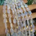 Faceted opalite teardrop beads for DIY jewelry making accessories SKU variant view - 8x12mm (约16颗一条) / Opal White