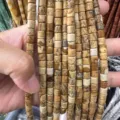 Natural picture jasper 6x6mm tube beads for DIY jewelry making handmade accessories - 6x6mm (Approx. 65 Pieces/Pack) / Picture Jasper