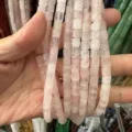 6x6mm natural pink crystal quartz tube beads for DIY jewelry making - 6x6mm (Approx. 65 Pieces/Pack) / Rose Quartz