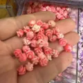 Pink shell powder rose beads for DIY jewelry and hair accessories crafting - Approx. 6mm (Min. Order 100 Pcs) / Gradient Pink (13)