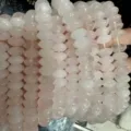 Pale pink faceted saucer-shaped loose beads for DIY jewelry making - 5*8mm (Approx 40 Pieces/Strand) / Rose Quartz