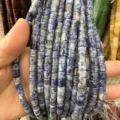 Natural blue and white 6x6mm stone tube beads for DIY jewelry handmade crafts - 6x6mm (Approx. 65 Pieces/Pack) / Blue Spot Stone
