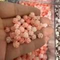 Pink shell powder 3D rose beads with horizontal hole for DIY jewelry making accessories - Approx. 6mm (Min. Order 100 Pcs) / Pink (16)