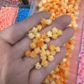Orange shell powder pressed mini rose beads with horizontal holes for DIY jewelry making - Approx. 6mm (Min. Order 100 Pcs) / Orange Yellow (21)