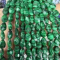 Faceted flat teardrop green malachite style gemstone beads for DIY jewelry crafting - Malachite-toned Stone
