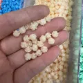 Cream colored shell powder 3D rose flower beads for DIY hair accessories and jewelry making - Milk White (24) / Milk White (24)