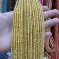 3mm faceted yellow cat's eye stone beads loose spacer beads for DIY jewelry making accessories - 3mm (Approx 120 Beads/Strand) / Bright yellow