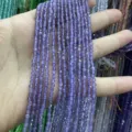 Strands of purple 3mm faceted cat's eye round loose beads for DIY jewelry making - 3mm (Approx 120 Beads/Strand) / Deep purple