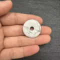 25mm white natural stone Ping'an buckle pendant accessory for DIY jewelry making - White Howlite