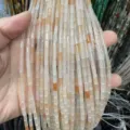 3x6mm natural agate stone tube beads in orange and translucent white for DIY jewelry - 3*6mm (Approx. 60 Beads Per Strand) / Pink Aventurine