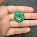 25mm green malachite striped round donut stone pendant for DIY necklace jewelry making - Peacock Turquoise