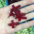 Red translucent crystal resin cross pendant charm with bail for DIY necklace making - Red Crystal