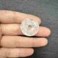 Natural clear quartz stone 25mm Ping An Kou donut pendant for DIY jewelry making accessories - White Crystal